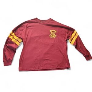 Gryffindor Long Sleeve Tee in Burgundy with Gold Stripes
